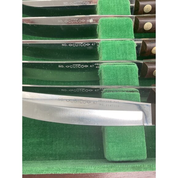 Vintage Cutco No. 47 Cutlery Knife Set Wooden Box & 8 Steak Knives - Picture 2 of 9